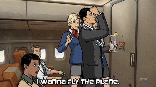 Image result for yelling on a plane gif